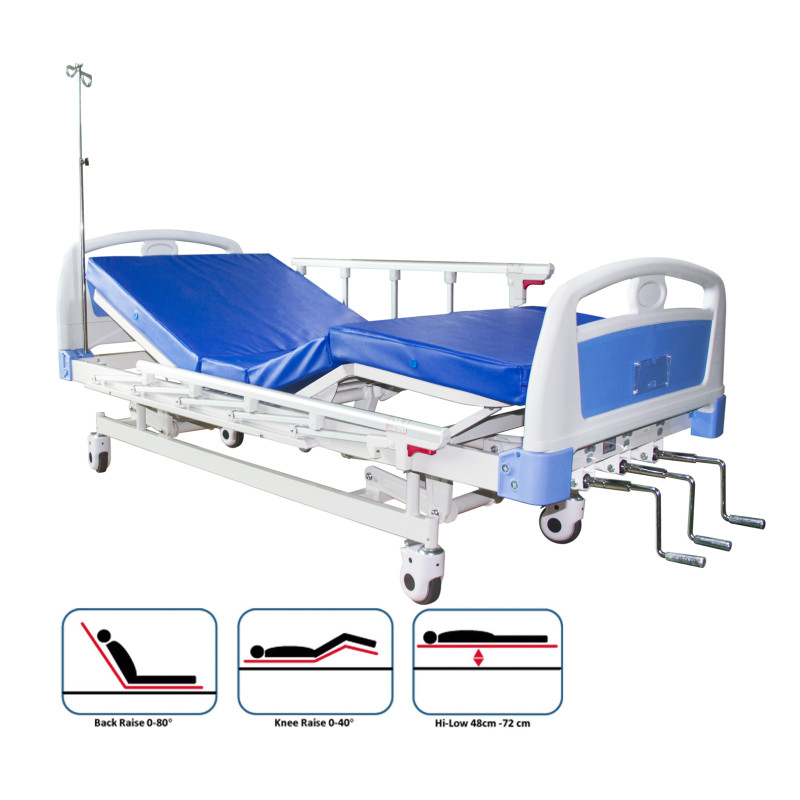 3 Crank Manual Hospital Bed - Image 3